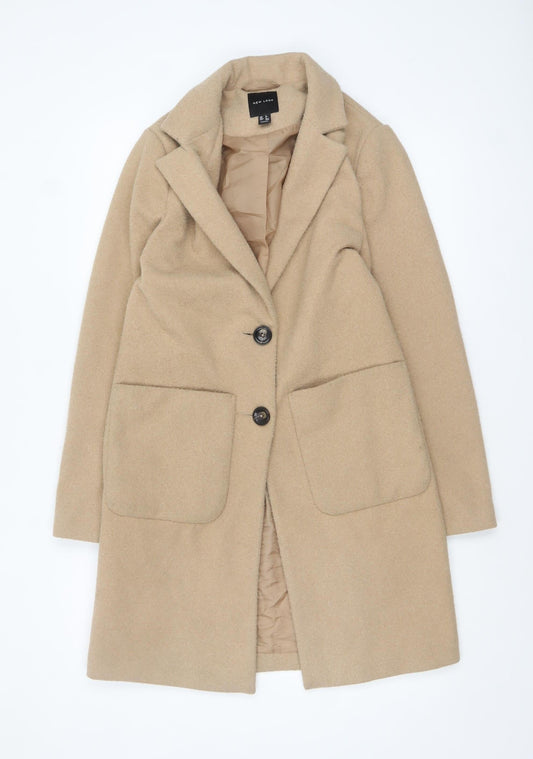 Womens UK Size 6 New Look Beige Overcoat