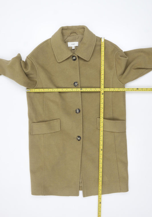 Womens UK Size 10 Marks and Spencer Beige Overcoat