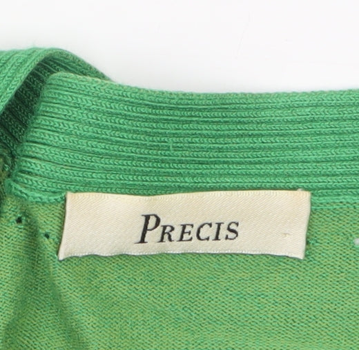 Womens UK Size L Precis Green Cardigan Jumper