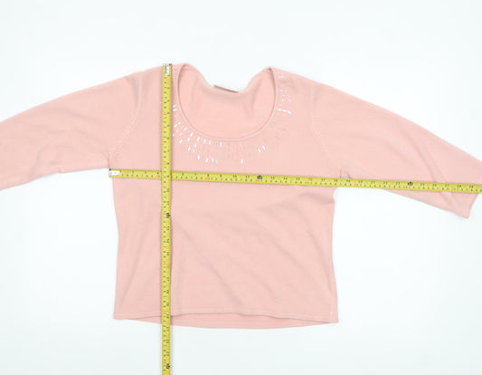 Womens UK Size 14 BHS Pink Pullover Jumper