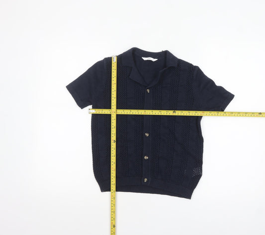 Boys UK Size 8-9 Years Marks and Spencer Blue Cardigan Jumper