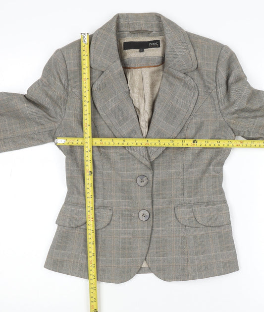 Next Petite Grey Check Two-Button Blazer Size 6 Women’s Tailored Jacket