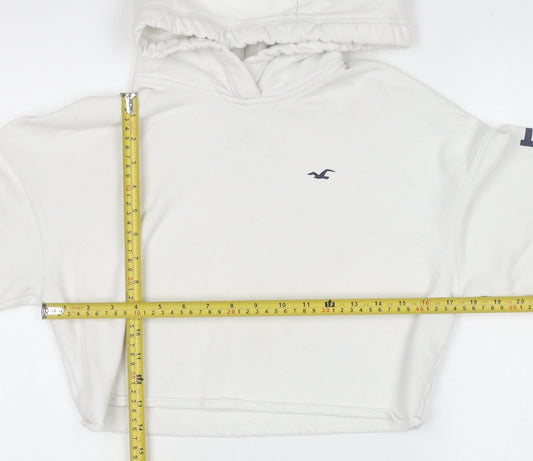 Womens UK Size S Hollister White Pullover Hoodie