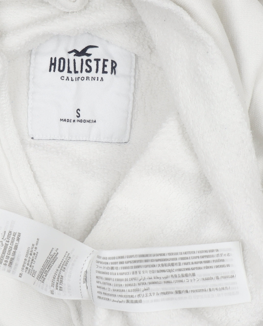Womens UK Size S Hollister White Pullover Hoodie