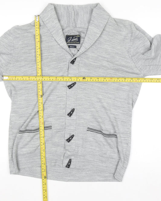 Mens UK Size M Roberto Island Grey Cardigan Jumper