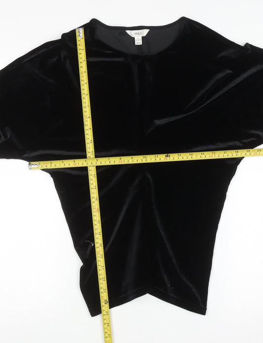 Womens UK Size 12 Marks and Spencer Black Basic Blouse