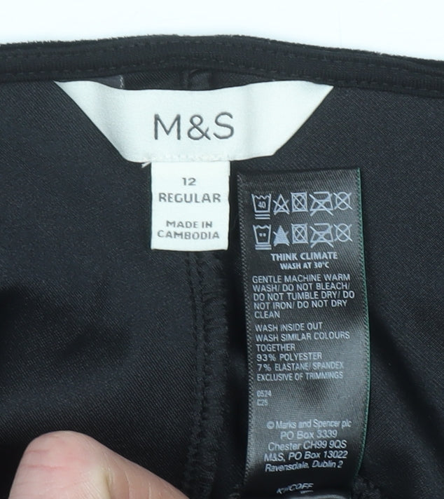 Womens UK Size 12 Marks and Spencer Black Basic Blouse