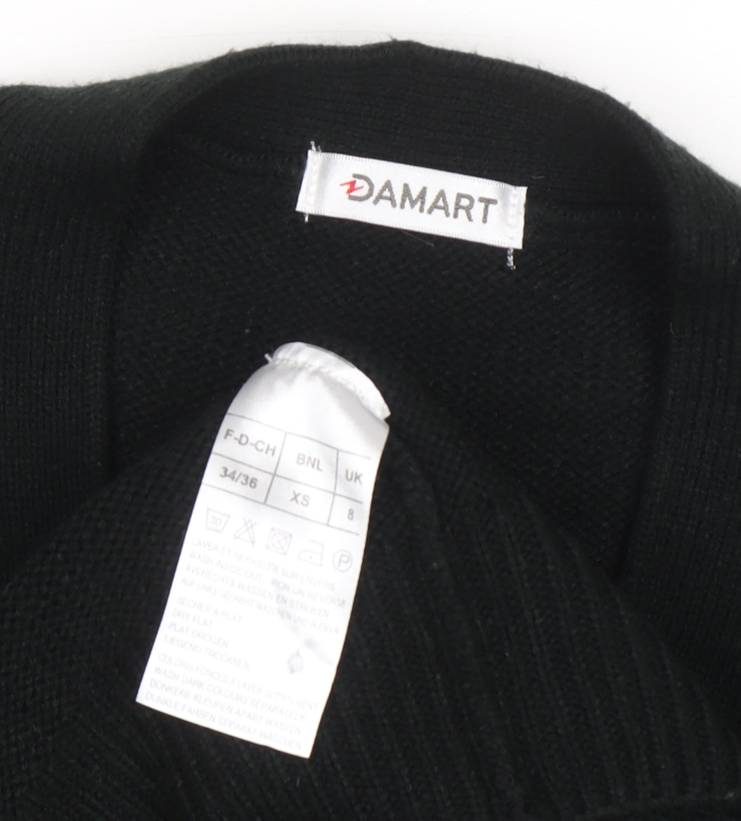 Womens UK Size XS Damart Black Cardigan Jumper