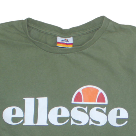 Ellesse Womens Green Size 6 Logo Crew Neck T-Shirt