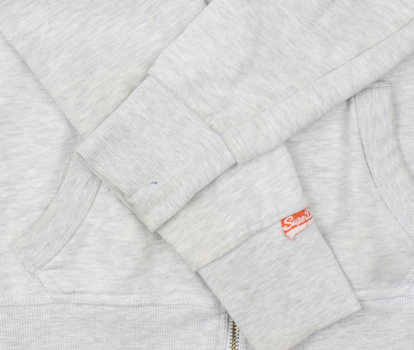 Womens UK Size L Superdry Grey Full Zip Hoodie