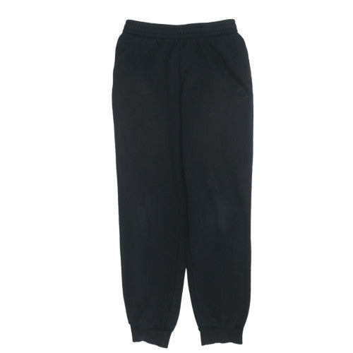 Additional front view of Adidas boys’ black fleece jogger trousers 14 years sports activewear
