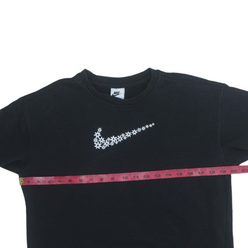Nike Girls Black XL Fleece Pullover Sweatshirt with Logo Graphic