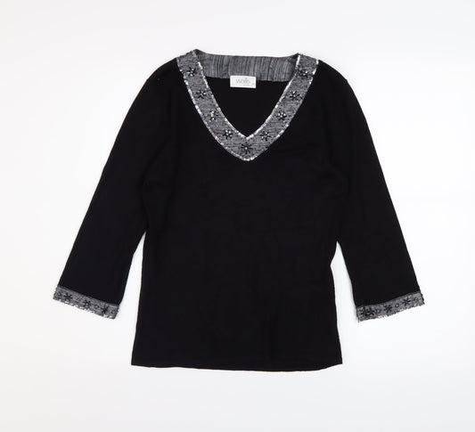 Womens UK Size 10 Wallis Black Pullover Jumper