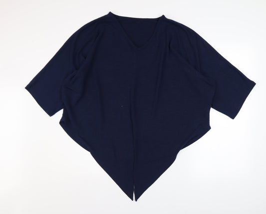 Womens UK Size M Apricot Blue Tunic Blouse