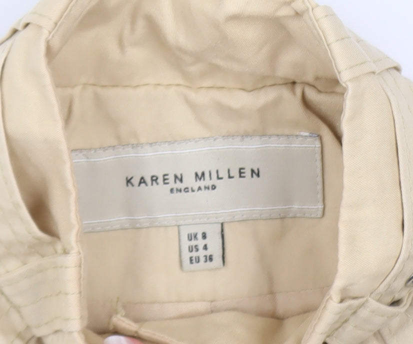 Womens UK Size 8 Karen Millen Beige Trench Coat