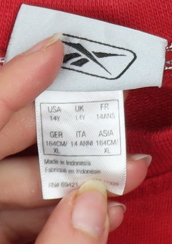 Additional view of Reebok boys’ red pullover sweatshirt 14 years crew neck logo sports top