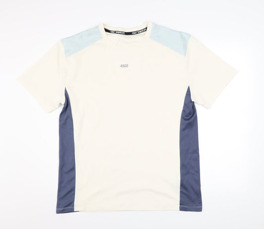 ASOS 4505 Men's Beige Colourblock Athletic T-Shirt Size L
