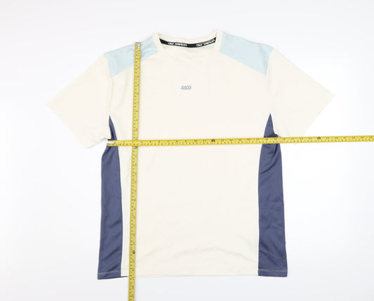 ASOS 4505 Men's Beige Colourblock Athletic T-Shirt Size L