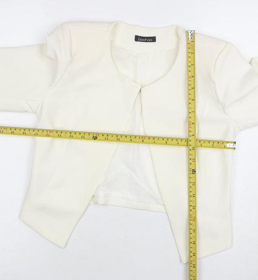 Womens UK Size S Boohoo Regular Ivory Blazer