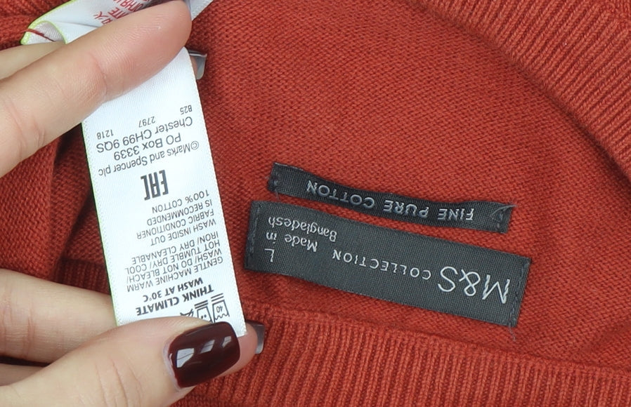 Mens UK Size L Marks and Spencer Brown Pullover Jumper
