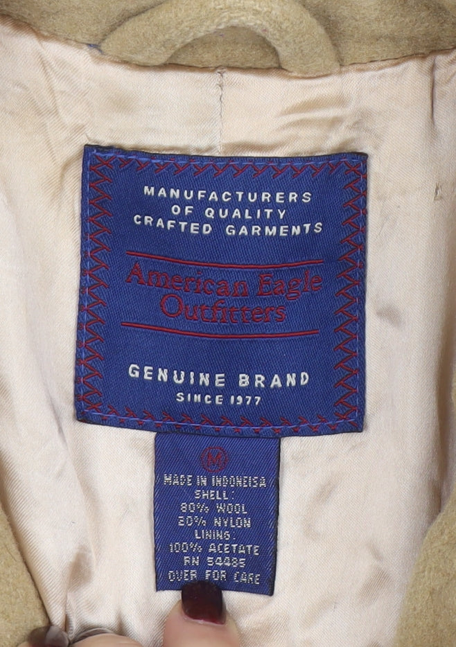 Womens UK Size M American Eagle Outfitters Beige Overcoat