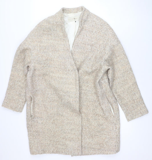 Womens UK Size L Zara Basic Beige Overcoat