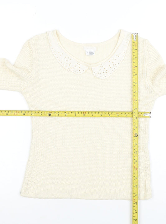 Womens UK Size S River Island Ivory Pullover Jumper