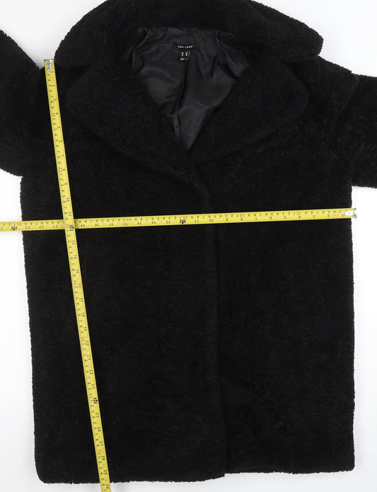 Womens UK Size 14 New Look Black Overcoat