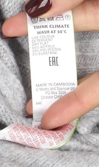 Womens UK Size L Marks and Spencer Grey Cardigan Jumper