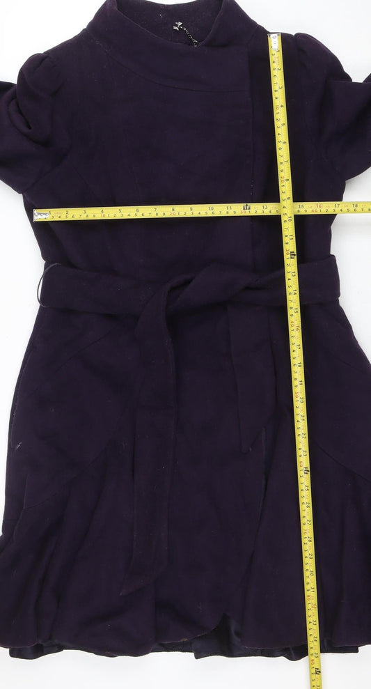 Womens UK Size 14 Coast Purple Overcoat