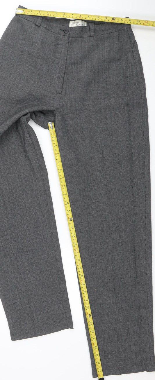 Womens UK Size 14 Private Collection Classic Fit Dress Pants Grey Trousers