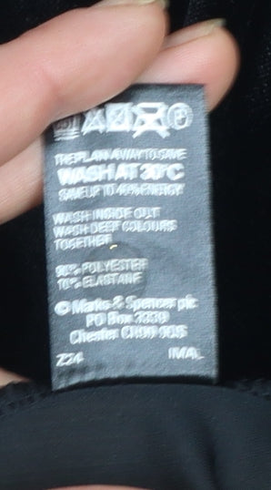 Womens UK Size 20 Marks and Spencer Black Wrap Blouse