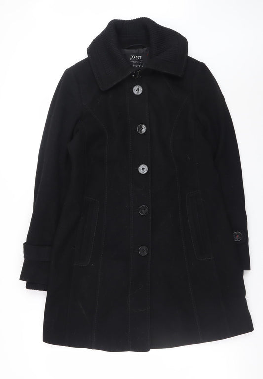 Womens UK Size 12 Esprit Black Overcoat