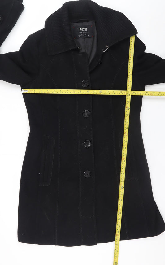 Womens UK Size 12 Esprit Black Overcoat