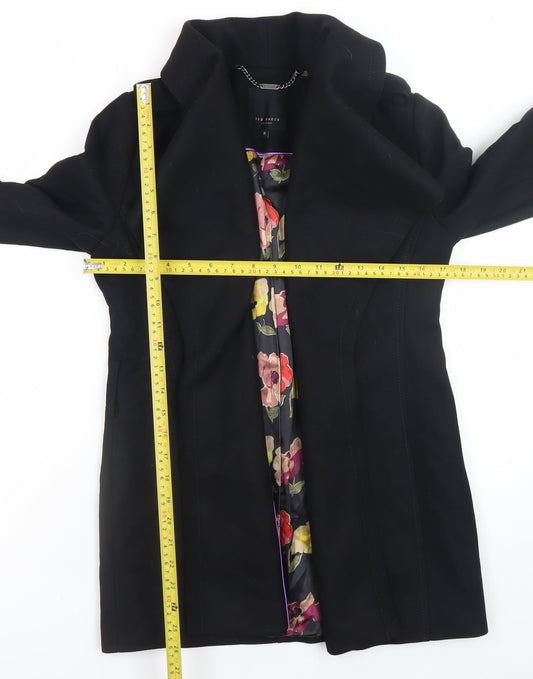 Womens UK Size 8 Ted Baker Black Overcoat
