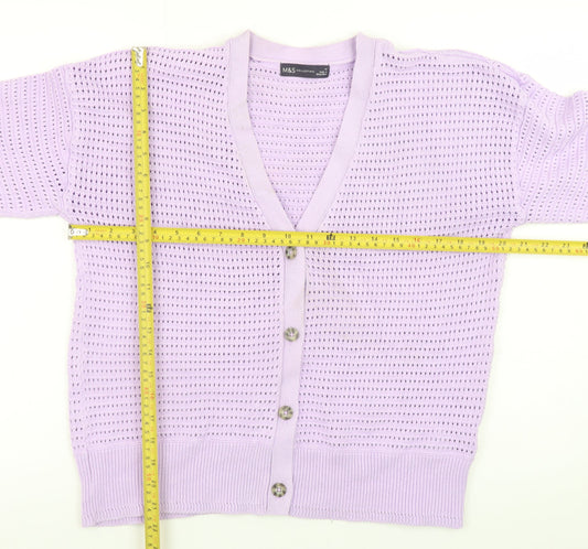 Womens UK Size M Marks and Spencer Purple Cardigan Jumper