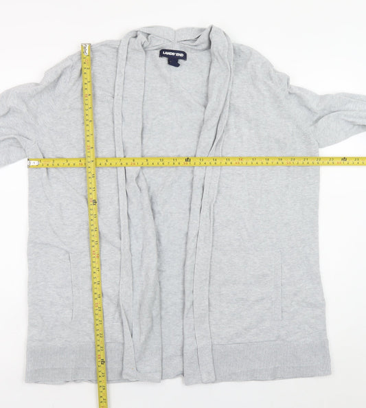 Womens UK Size L Lands' End Grey Cardigan Jumper