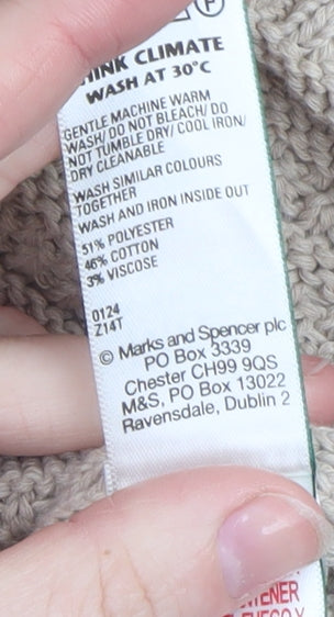 Womens UK Size XL Marks and Spencer Beige Cardigan Jumper