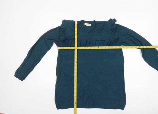 Womens UK Size 14 Fat Face Blue Pullover Jumper