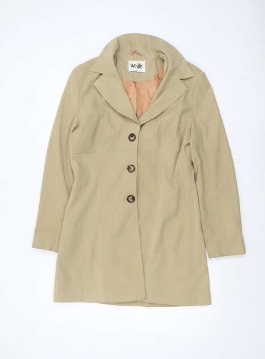Womens UK Size 10 Wallis Beige Trench Coat
