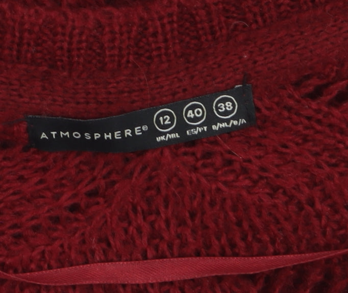 Womens UK Size 12 Atmosphere Red Cardigan Jumper