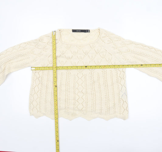 Womens UK Size 12 VERO MODA Ivory Pullover Jumper