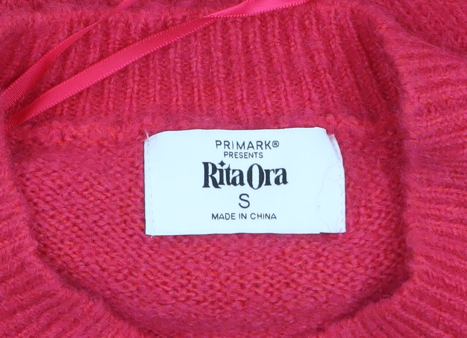 Womens UK Size S Primark Pink Pullover Jumper