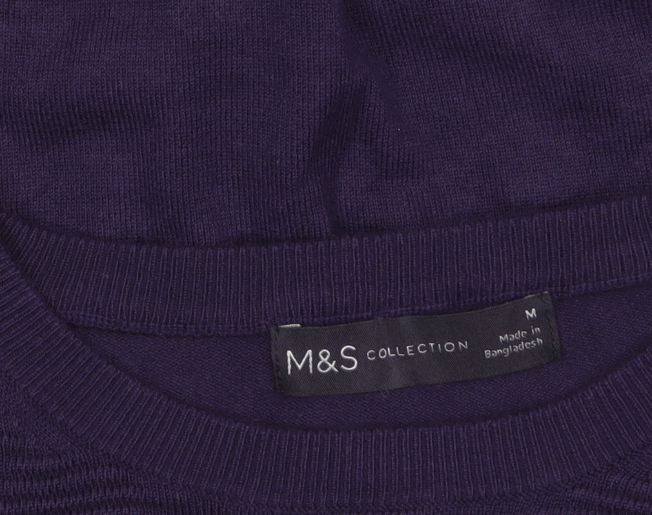 Womens UK Size M Marks and Spencer Purple Pullover Jumper