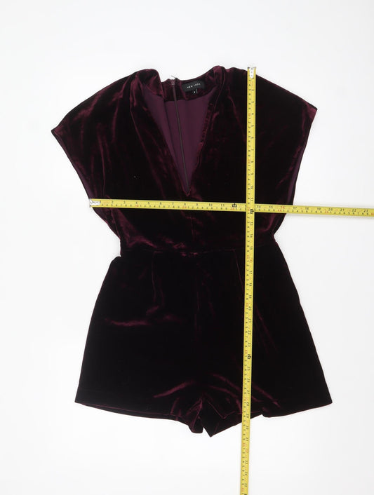 Womens UK Size 8 New Look One-Piece Red Playsuit