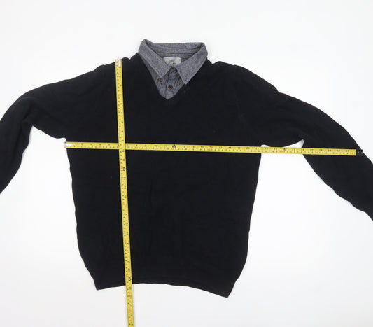 Mens UK Size M Marks and Spencer Black Pullover Jumper