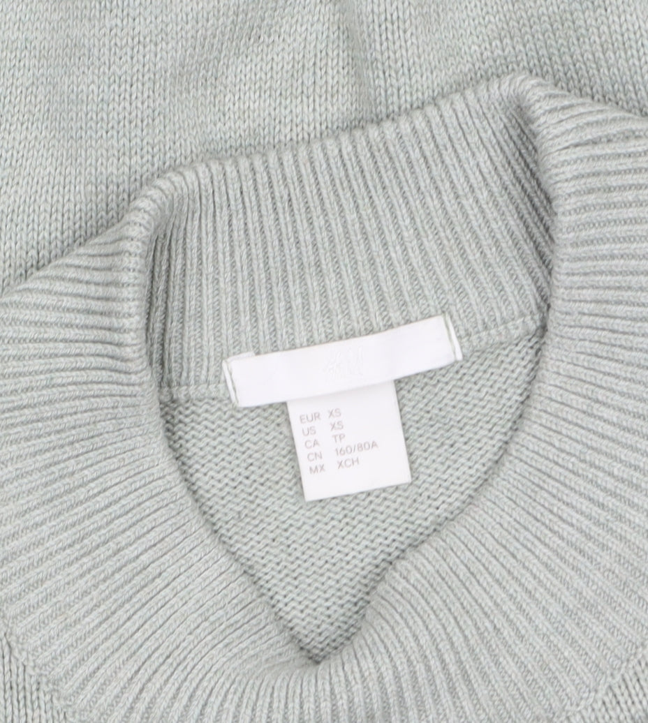Womens UK Size XS H&M Green Pullover Jumper