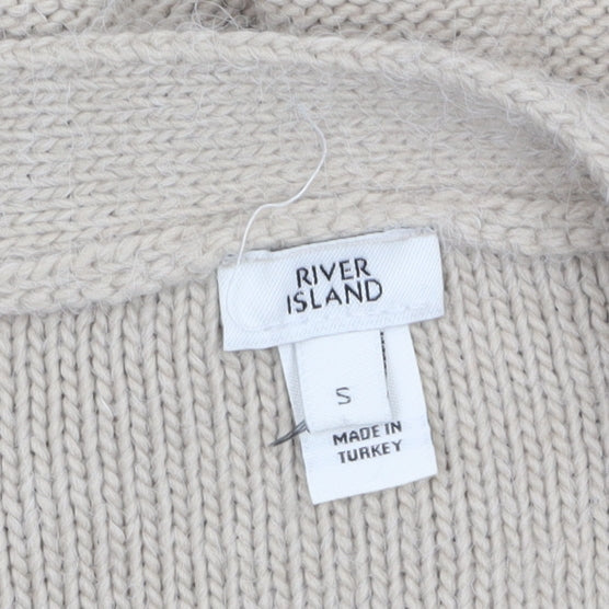 Womens UK Size S River Island Beige Cardigan Jumper