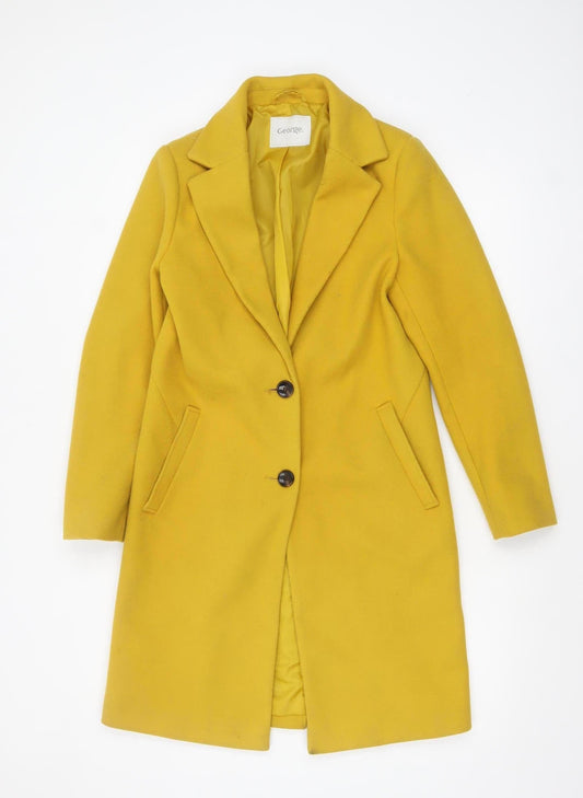 Womens UK Size 8 George Yellow Overcoat