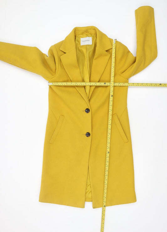 Womens UK Size 8 George Yellow Overcoat